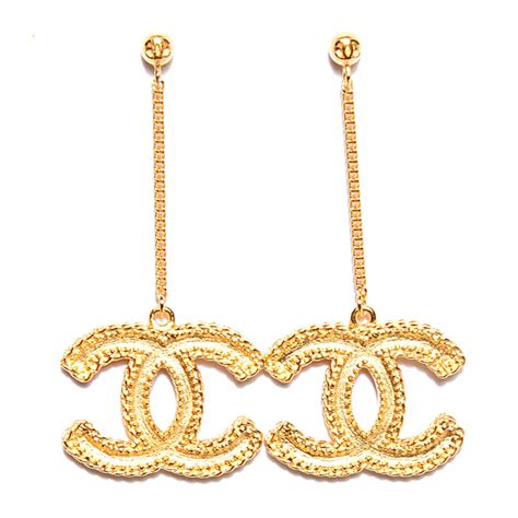 plain gold chanel earrings|cheap gold chanel earrings.